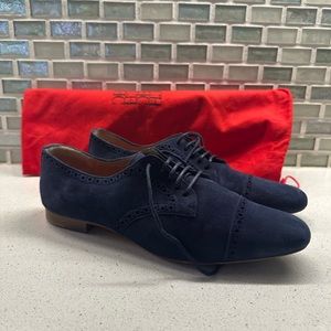 Carolina Herrera Shoes - Size 38 Leather Suede Navy Blue